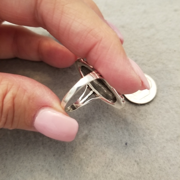 Native American Braided 925 Sterling Silver Elongated Oval Ring>Southwestern - Picture 6 of 11